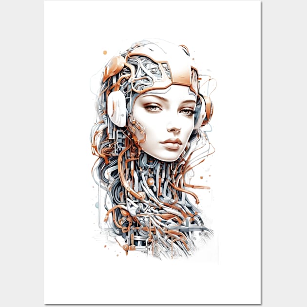 CYBORG LADY Wall Art by HENZIK